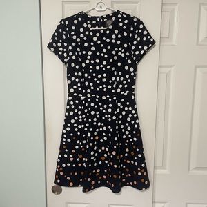 Vince Camuto Navy polka dot fit and flare